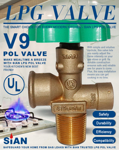 SIAN LPG xi lanh Valves Nhà sản xuất UL Chứng nhận Brass Propane Pol Tank Vavle cho Philippines